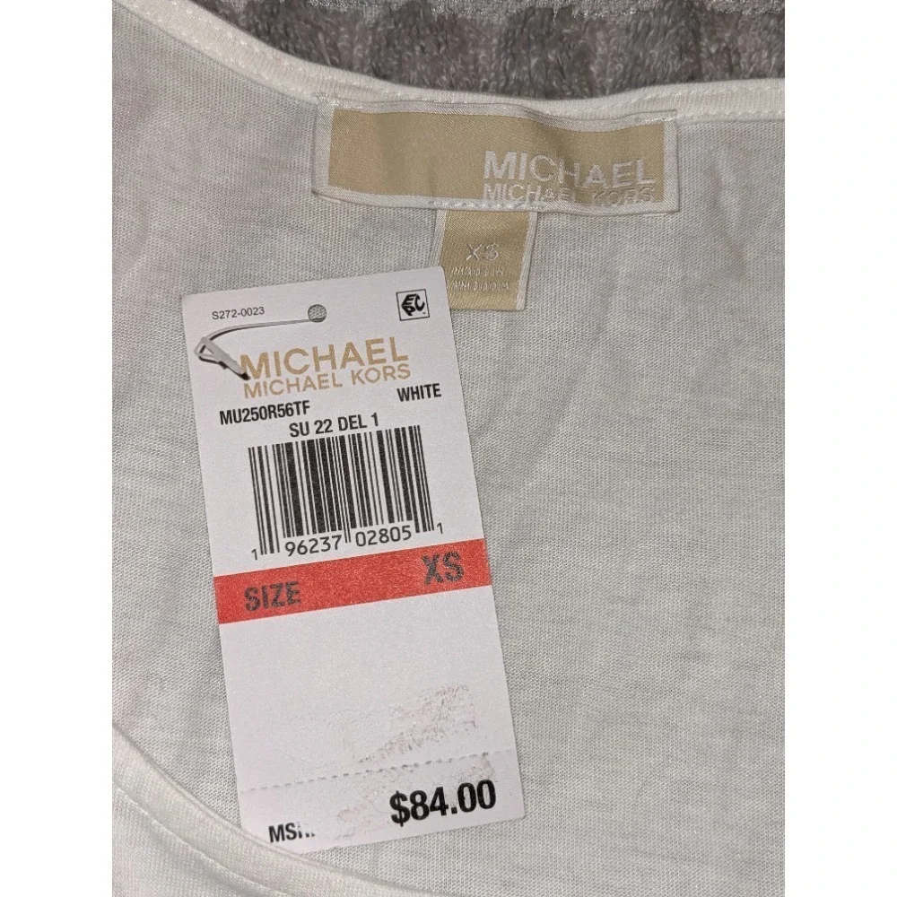 Michael Kors White Tank Top‎ Chain Strap Sleeveless Casual XS NWT $88